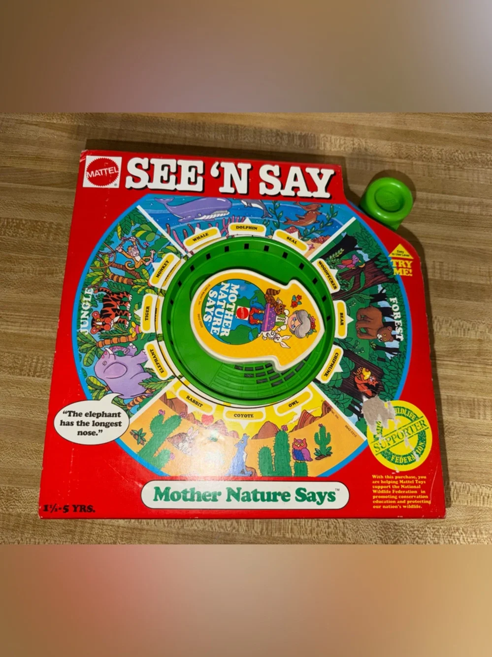 Vintage‎ 1990 Mattel SEE 'N SAY Mother Nature Says -  WORKS learning toys